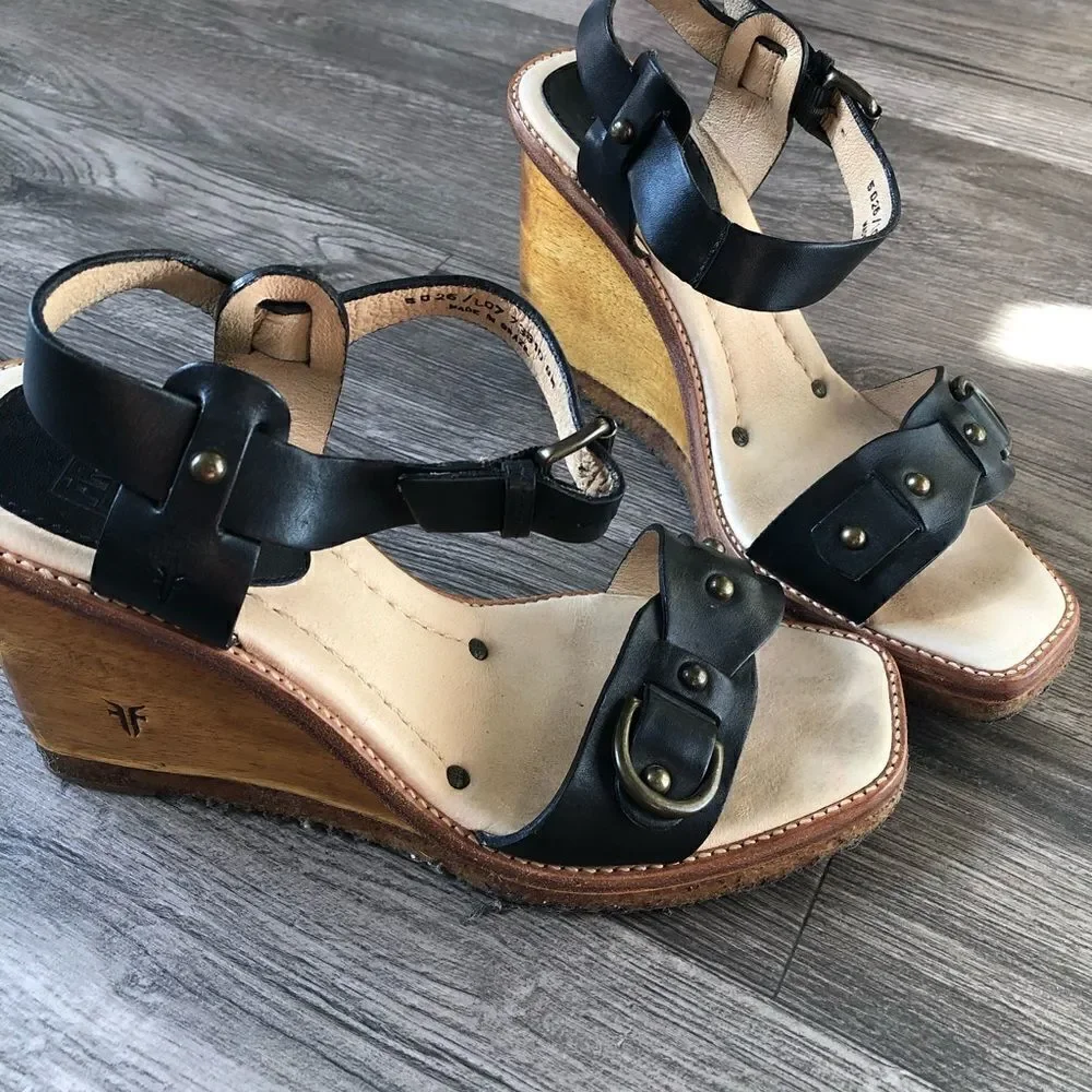 Frye leather wood